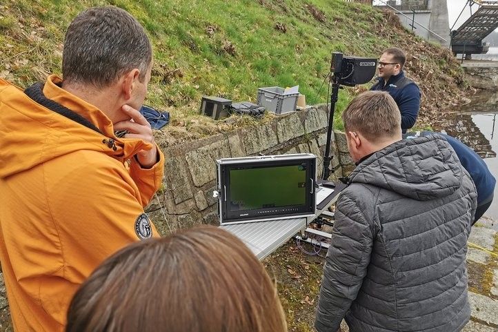Plzeňští dronaři na inspekci u Boleveckého rybníka. Zdroj foto: SITMP 240321_inspekce_bolevak_04