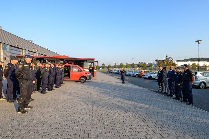 Dobrovolní hasiči z Plzně vyrazili pomáhat do oblastí zasažených povodní. Fotografie: M. Pecuch 240919_povodne_hasici_pomoc_03