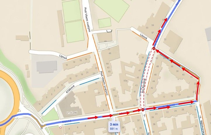 Objízdná trasa z centra 240919_Roudna_objizdna_trasa_z_centra