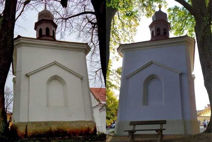 Kaplička před/po rekonstrukci (foto: I. Pelíšková) 241009_Kaplicka_Cernice_3