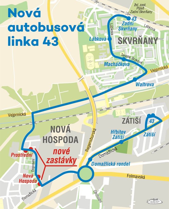 Trasa linky 34 250227_Zastavka_Nova_Hospoda_Bus_43