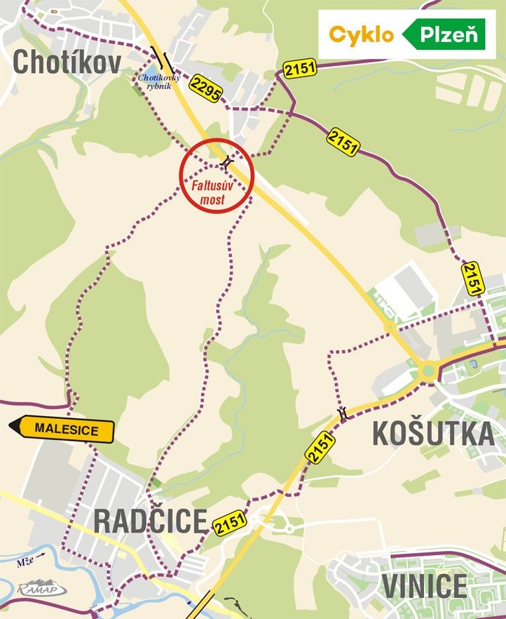 Mapa lokality pro nové využití mostu 250312_Faltus_most_Mapa