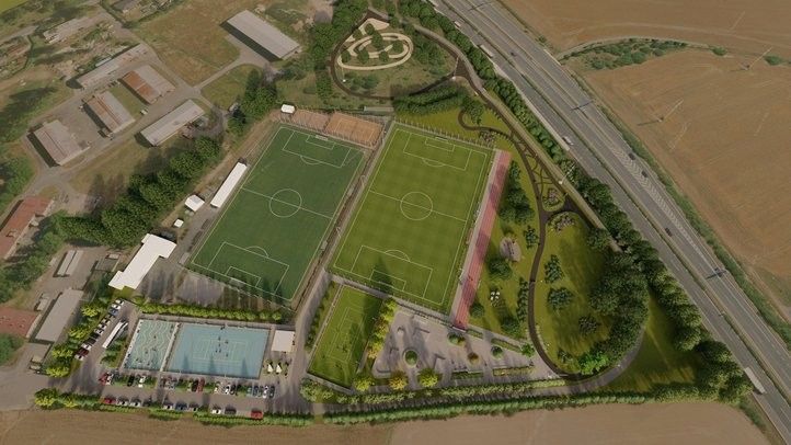 Vizualizace budoucí podoby areálu. 251014_sportoviste_cernice_vizualizace