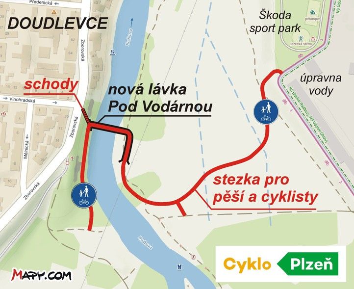 Zákres lávky a stezky v mapě 260309_Mapa_Lavka_Zborovska